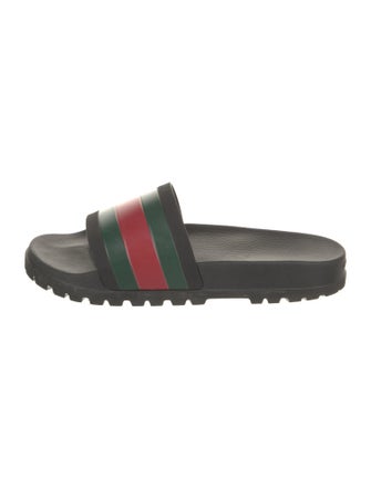 Gucci Web Accent Rubber Slides