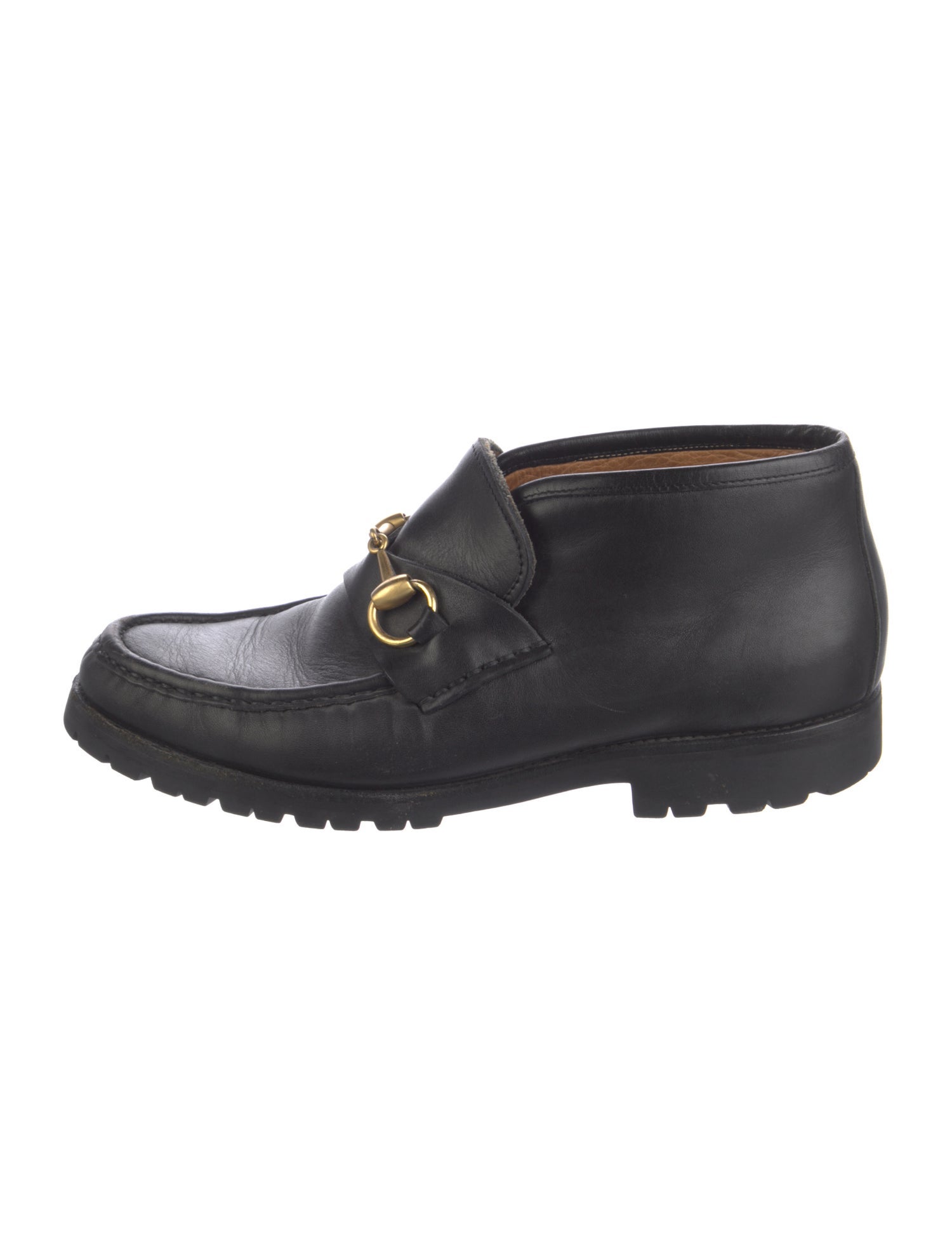 Gucci 1955 Horsebit Accent Leather Combat Boots