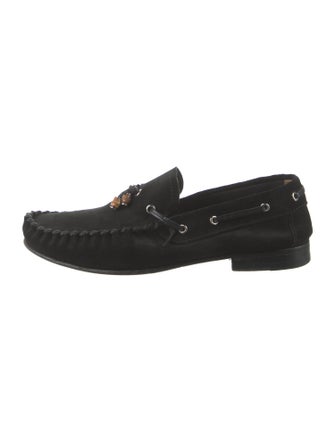 Gucci Bamboo Accent Suede Moccasins