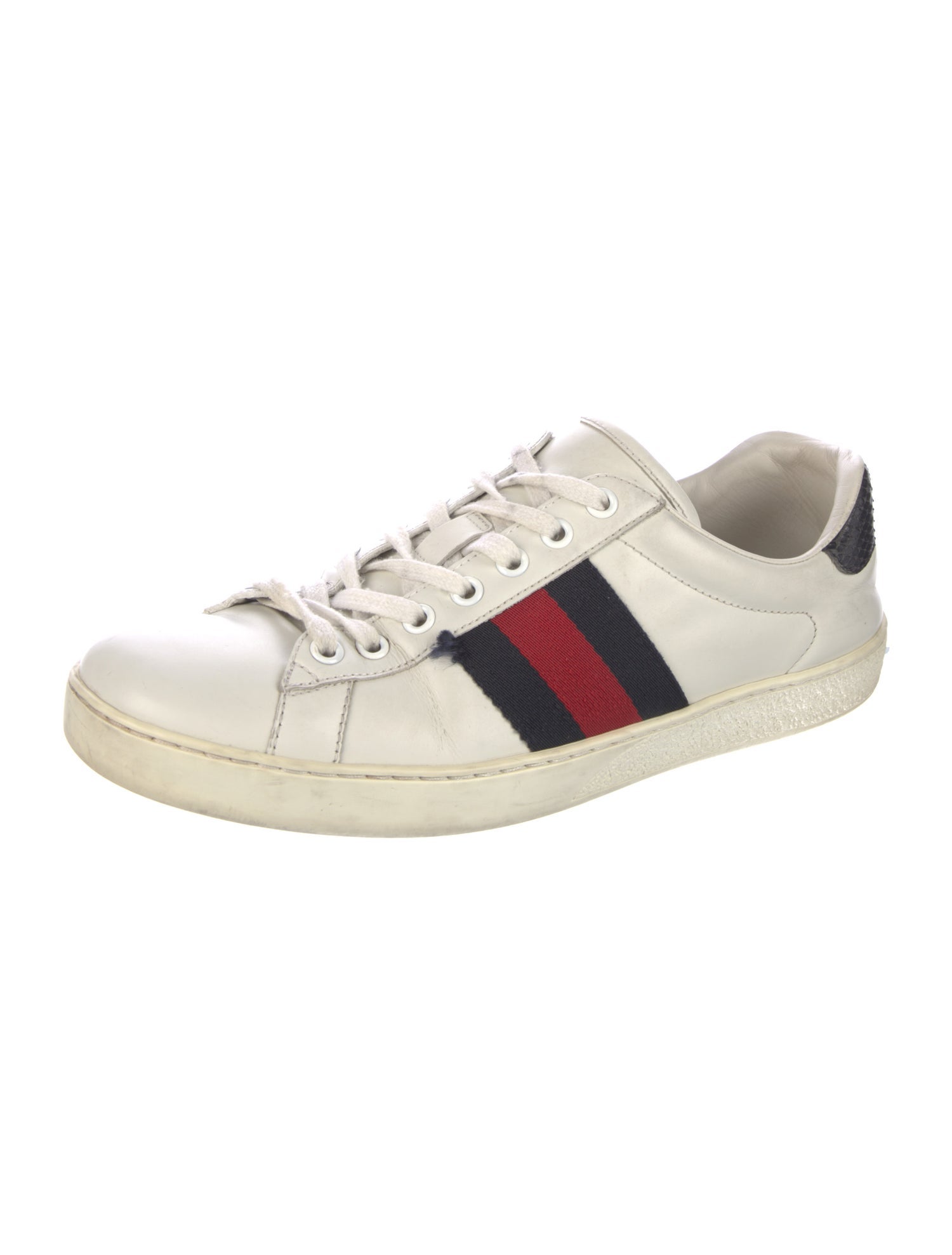 Gucci Leather Grosgrain Trim Sneakers