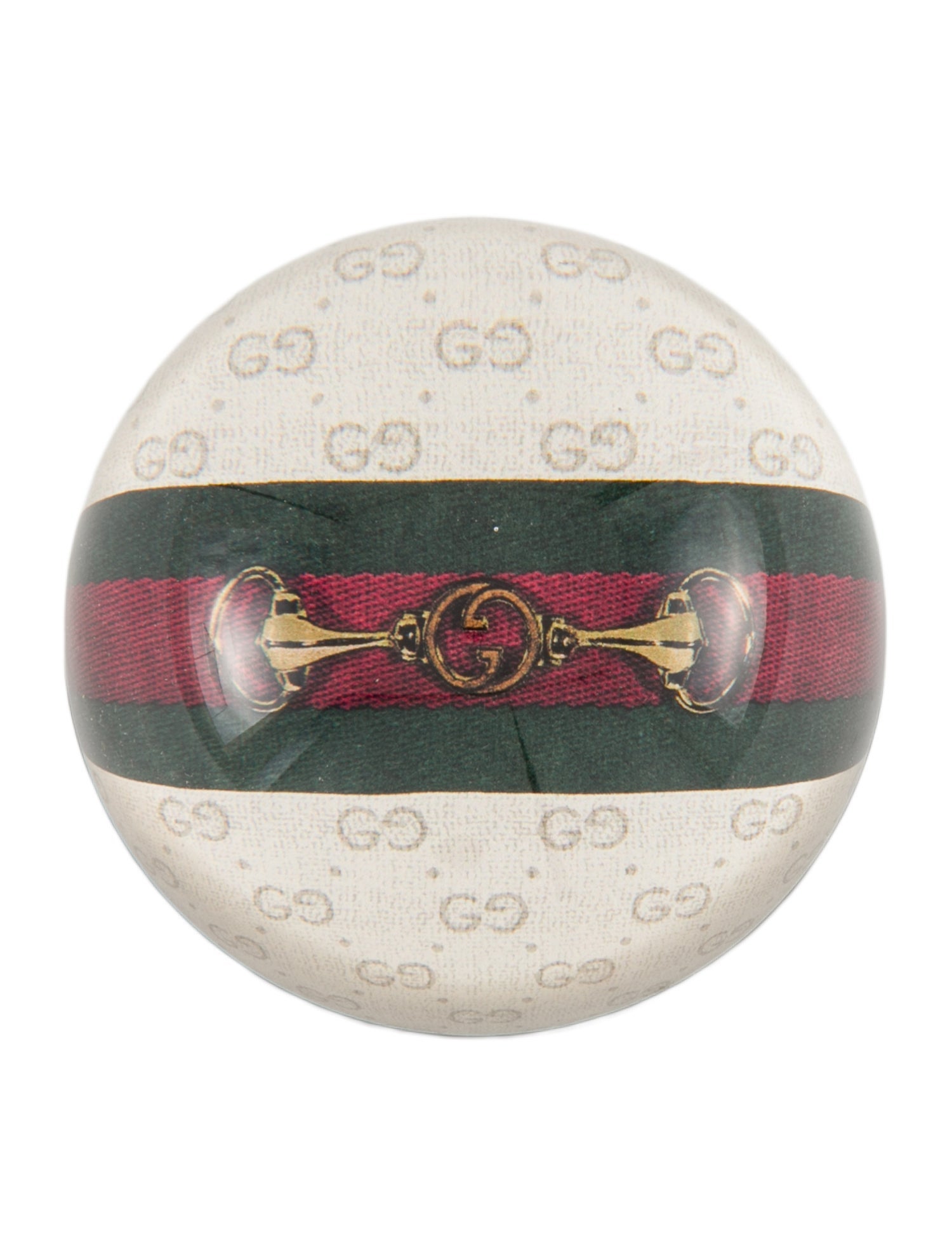 Gucci Web & Horsebit Glass Paperweight