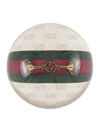 Gucci Web & Horsebit Glass Paperweight