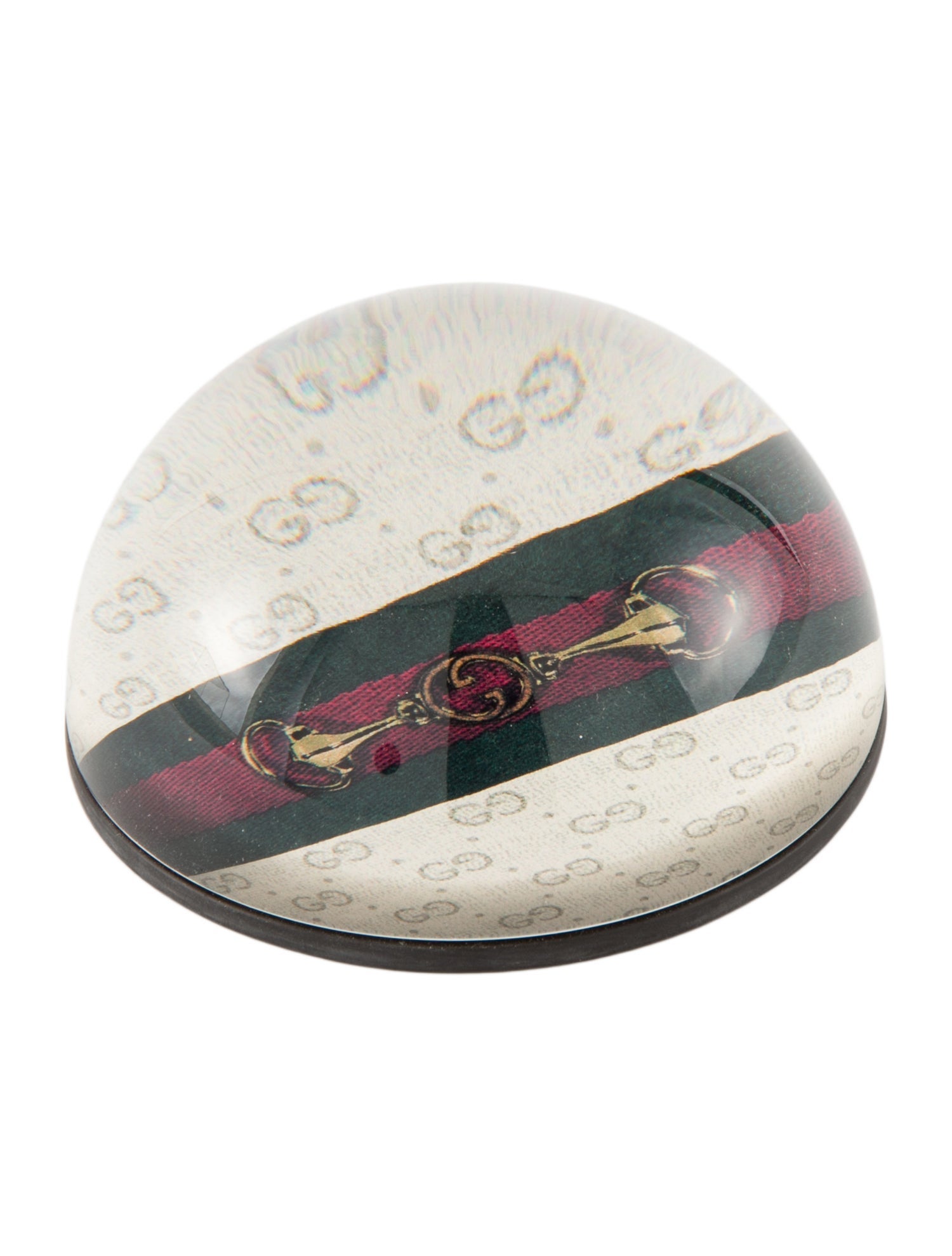 Gucci Web & Horsebit Glass Paperweight