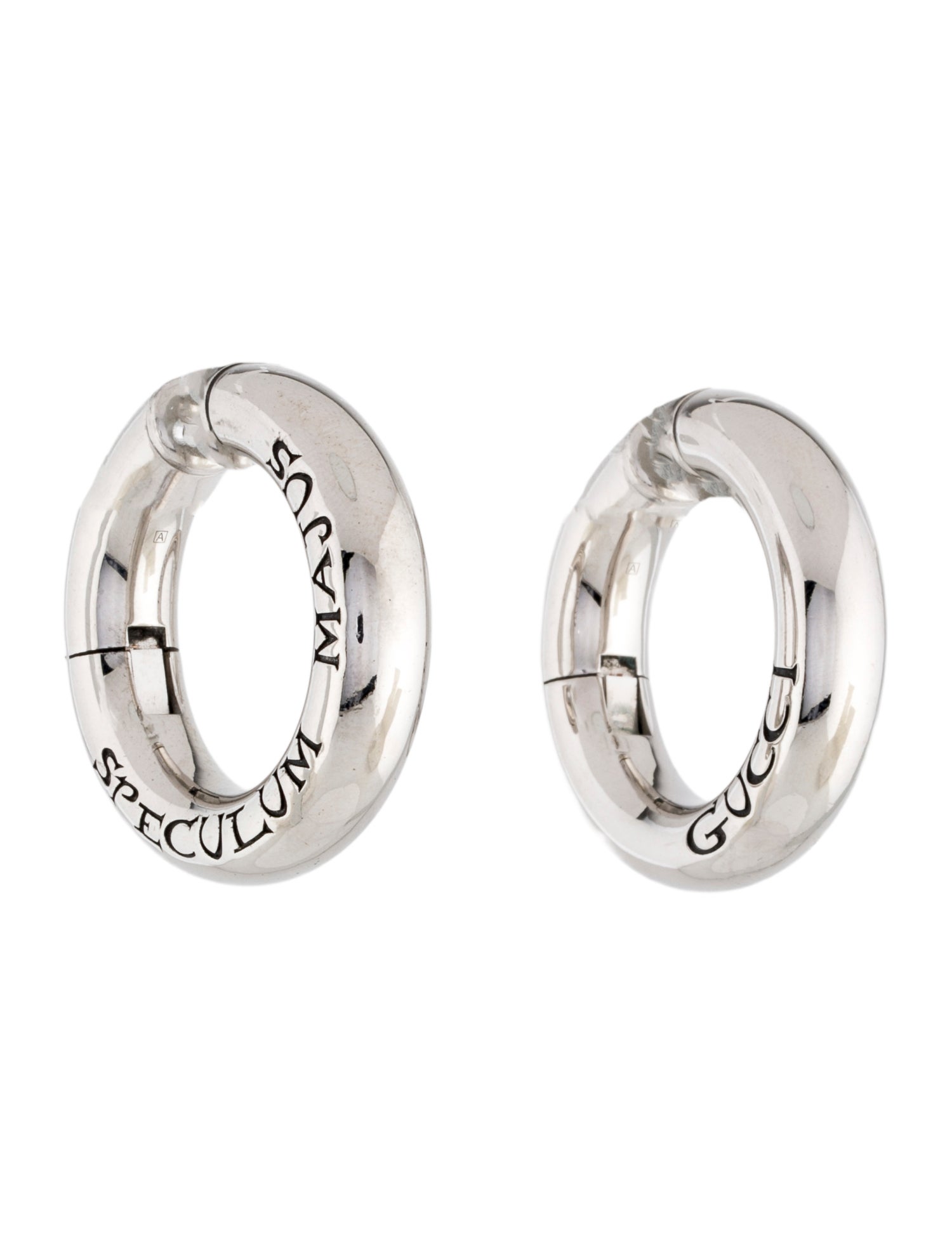 Gucci Engraved 'Speculum Majus' Hoop Ear Cuff Earrings