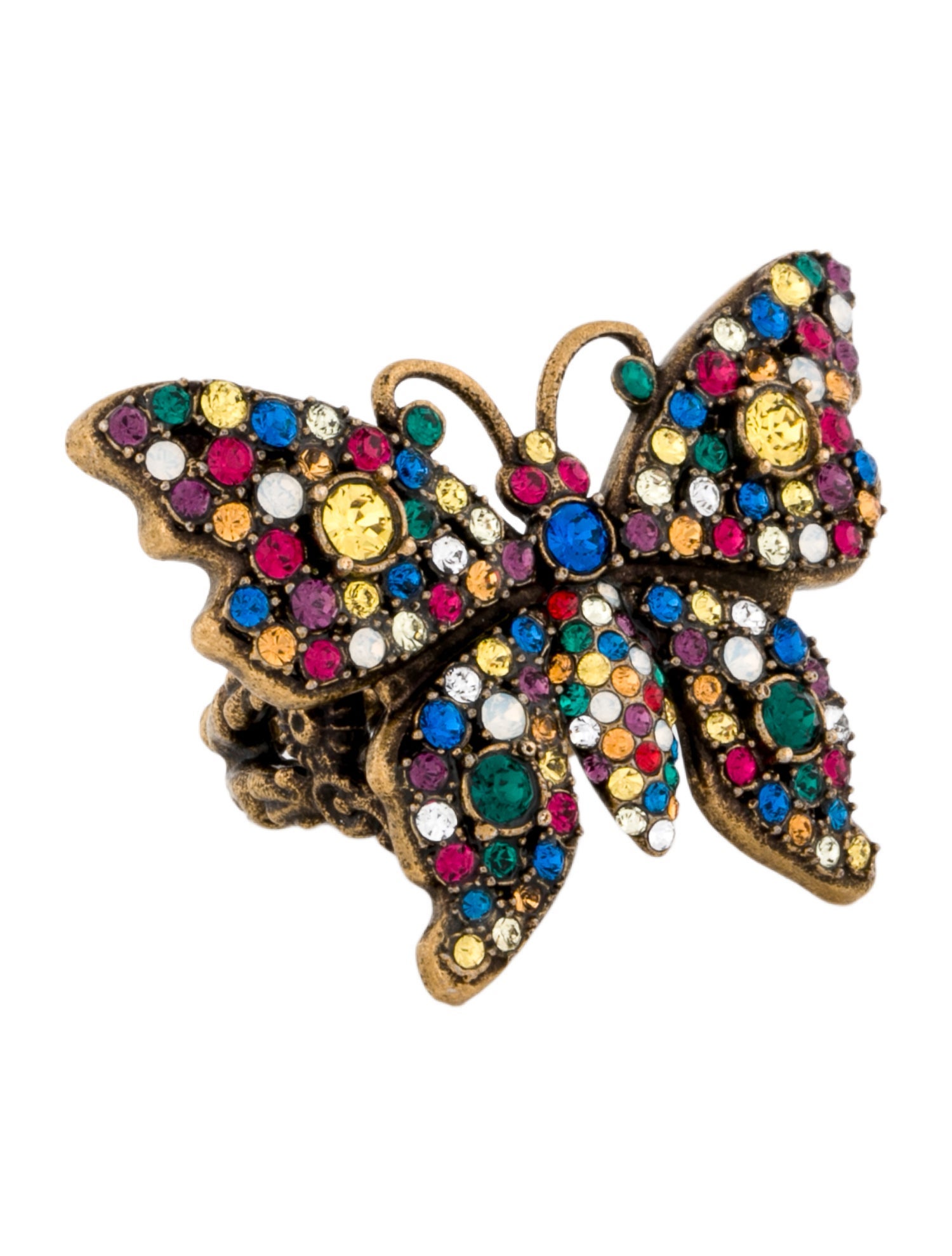 Gucci Crystal Butterfly Cocktail Ring