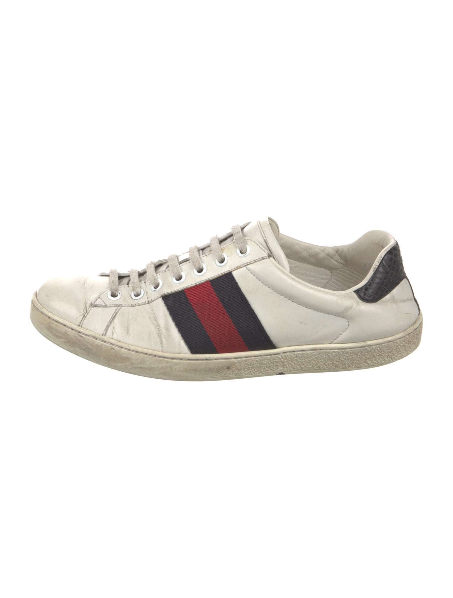 Gucci Web Accent Leather Sneakers