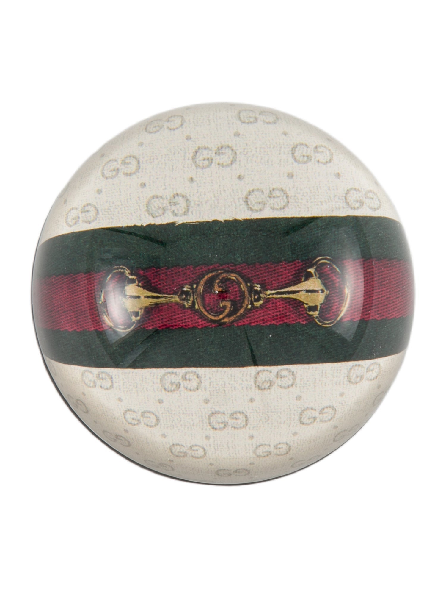 Gucci Web & Horsebit Glass Paperweight w/ Tags