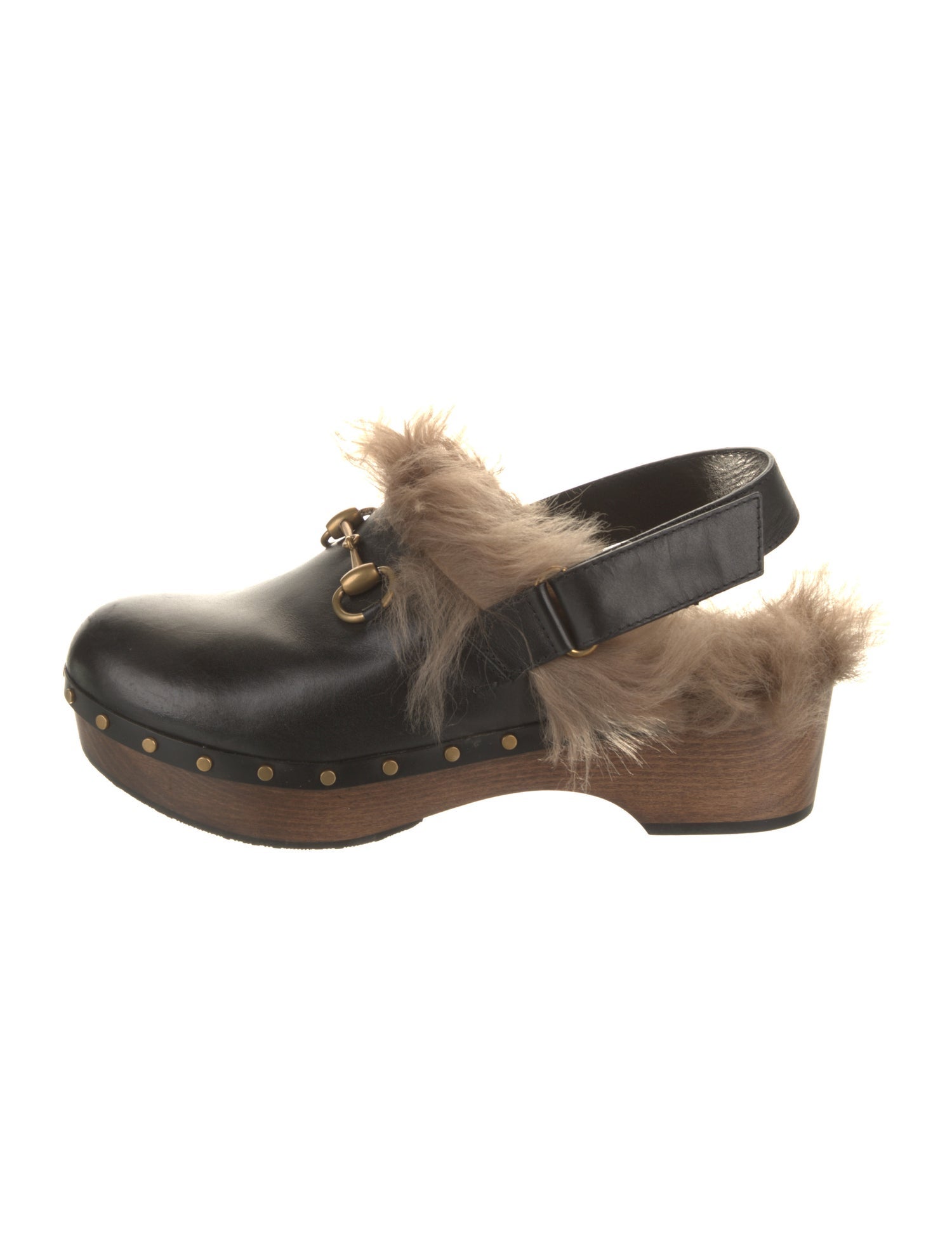 Gucci Horsebit Accent Leather Slingback Pumps