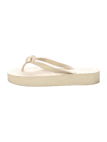 Gucci Sandals Double G Logo Rubber Flip Flops IT 39 | 9