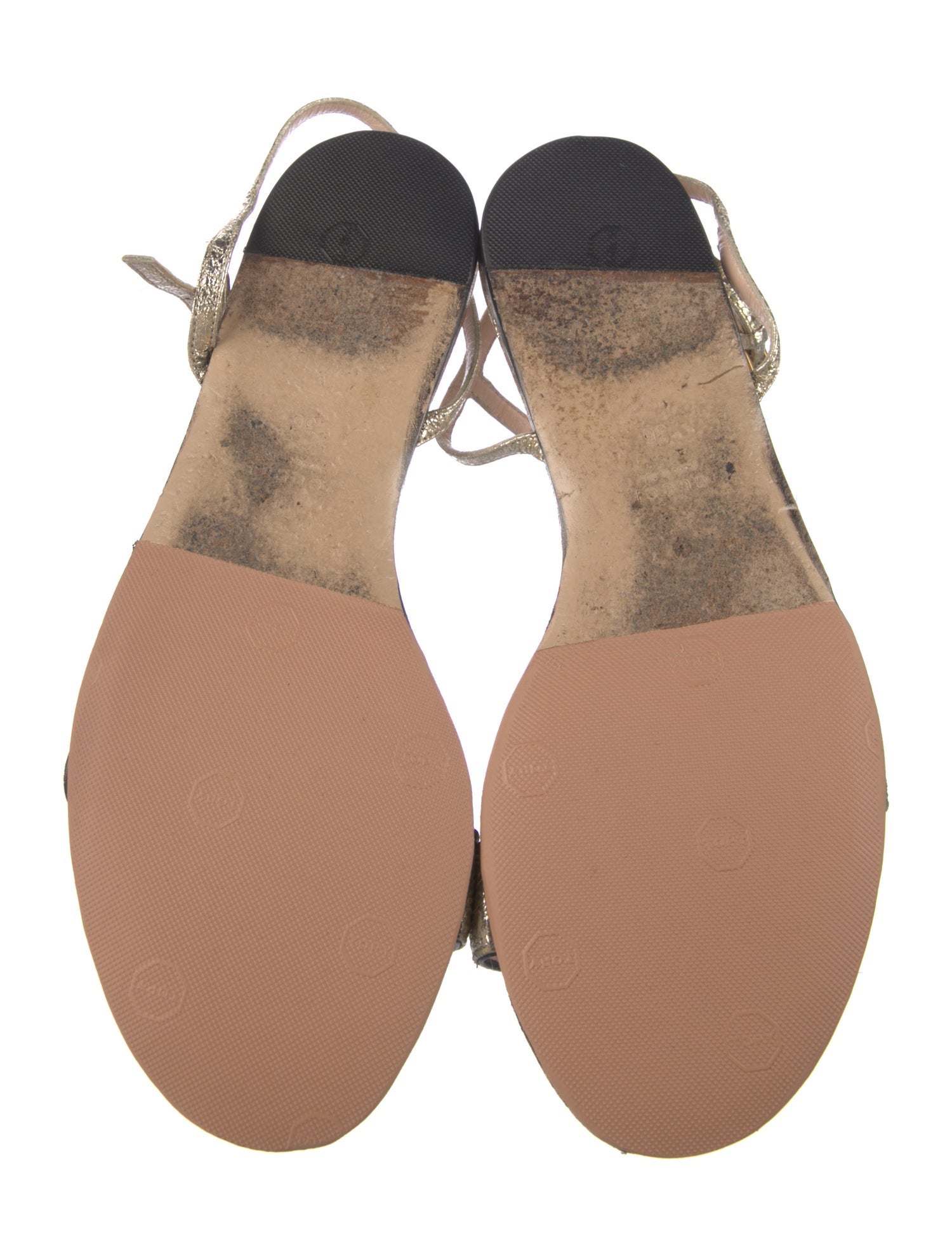 Gucci Double G Logo Leather Sandals