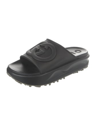 Gucci Interlocking G Logo Rubber Slides
