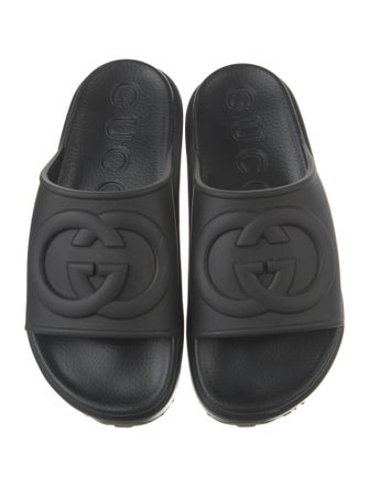 Gucci Interlocking G Logo Rubber Slides