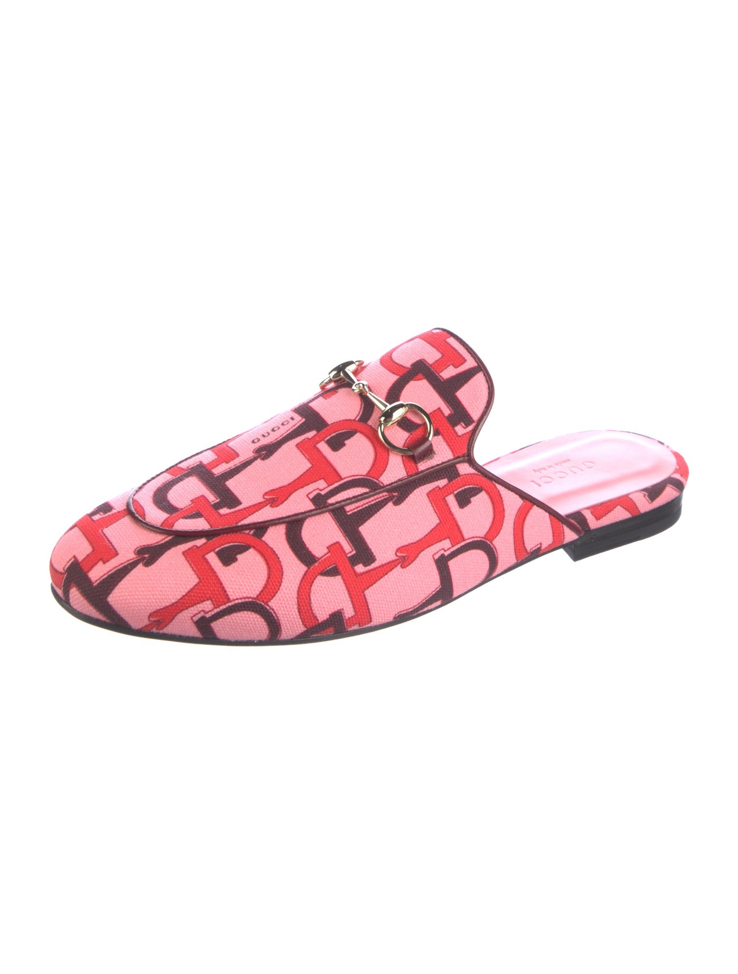 Gucci Horsebit Accent Canvas Mules