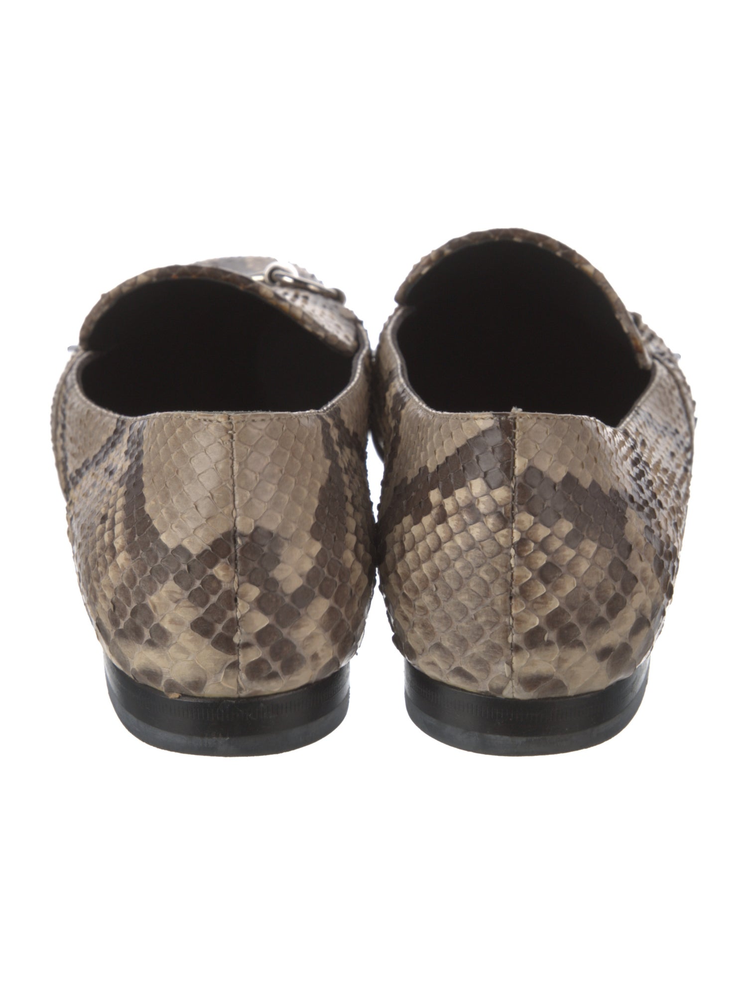 Gucci Horsebit Accent Snakeskin Loafers