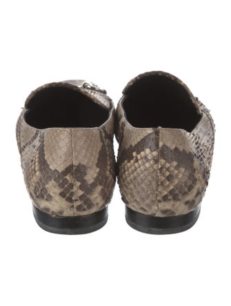 Gucci Horsebit Accent Snakeskin Loafers