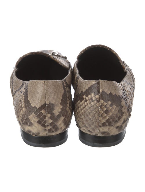 Gucci Horsebit Accent Snakeskin Loafers