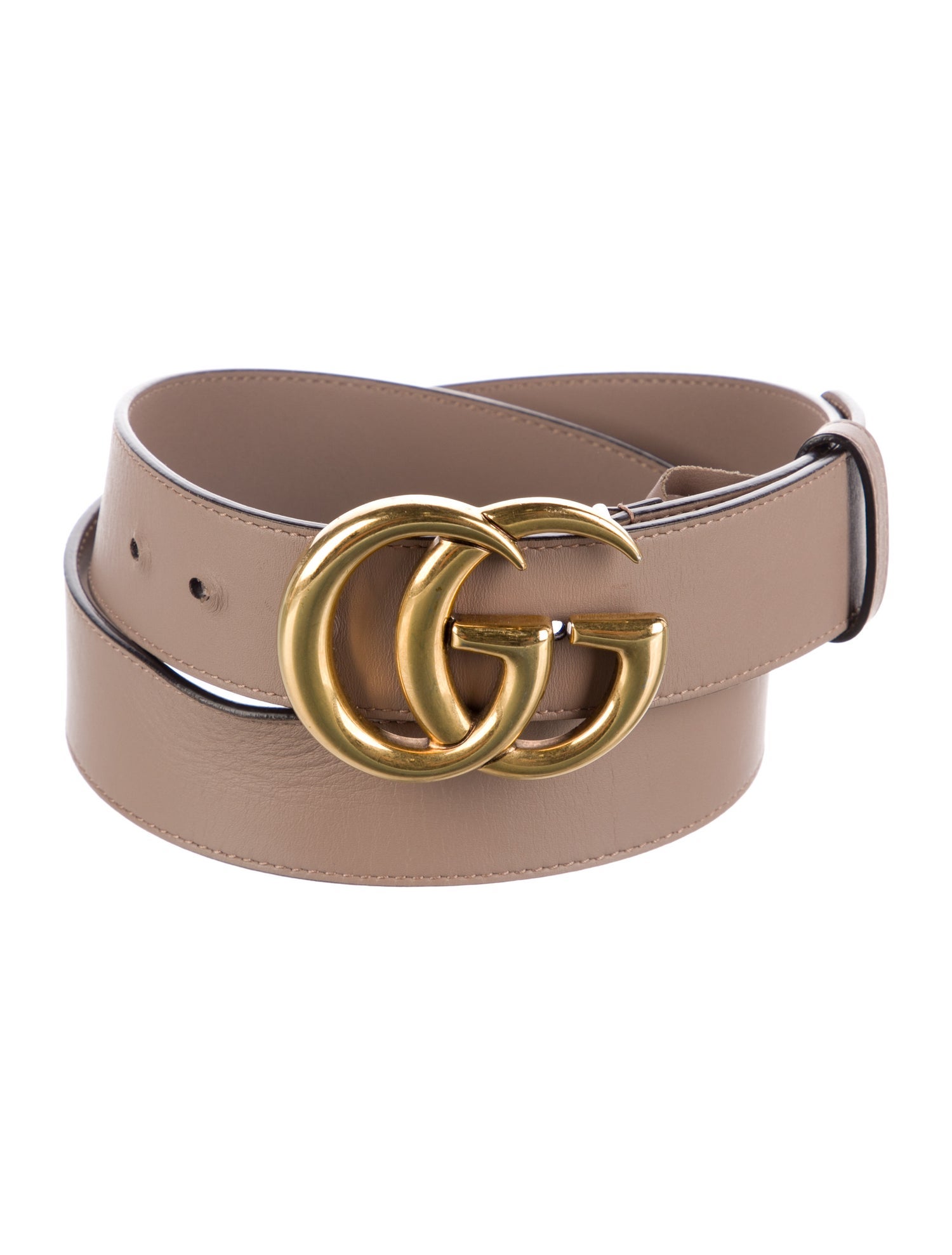 Gucci Double G Logo Leather Belt