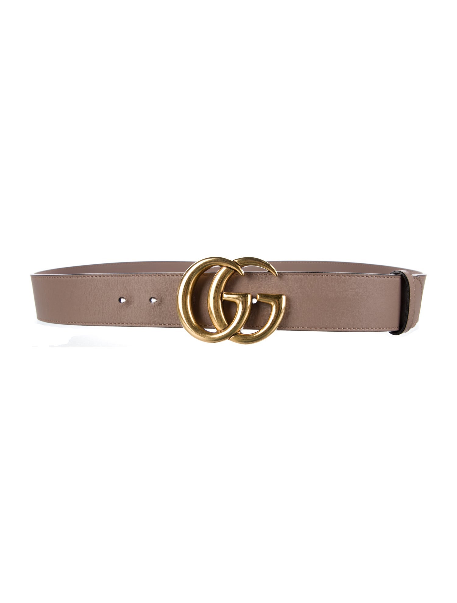 Gucci Double G Logo Leather Belt