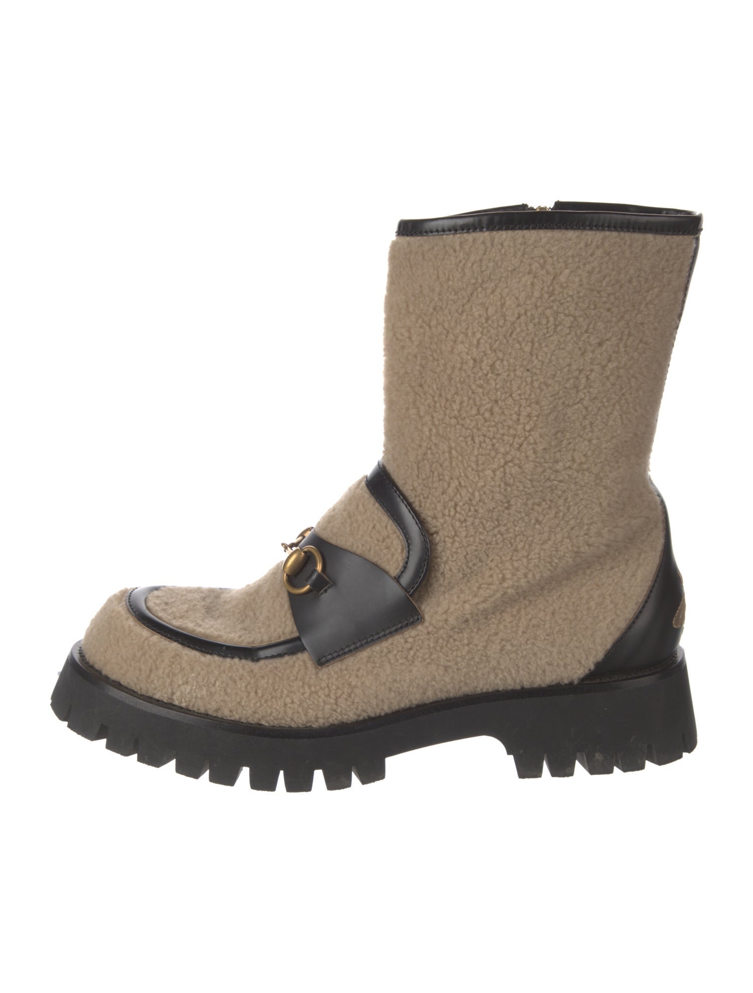 Gucci Horsebit Accent Leather Combat Boots