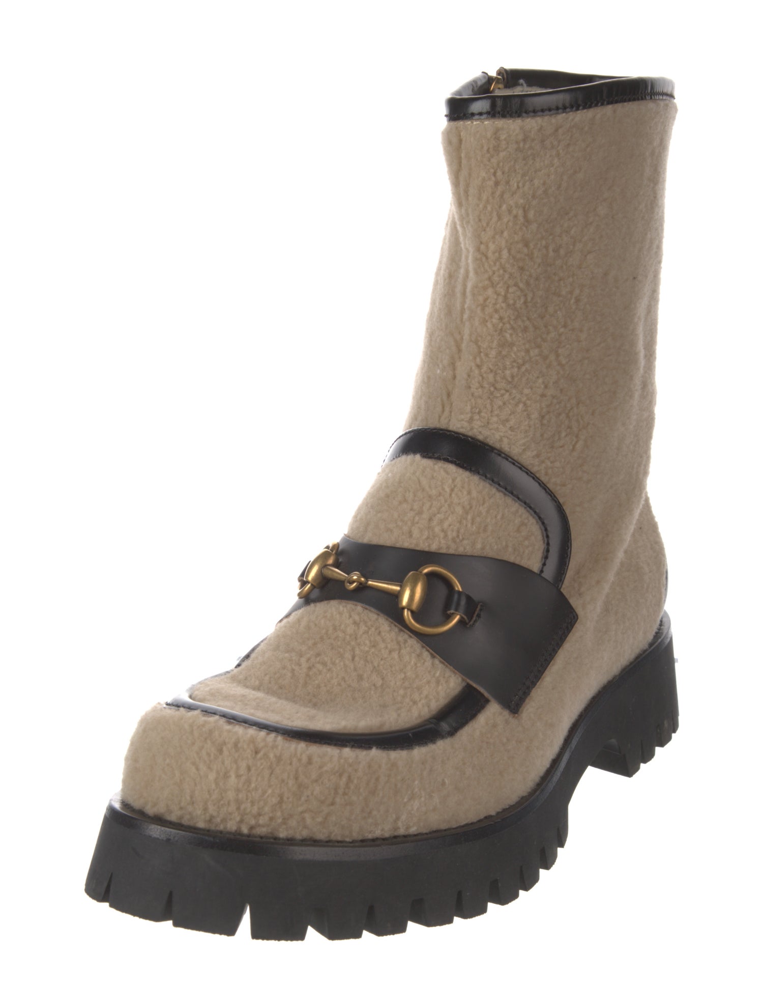 Gucci Horsebit Accent Leather Combat Boots