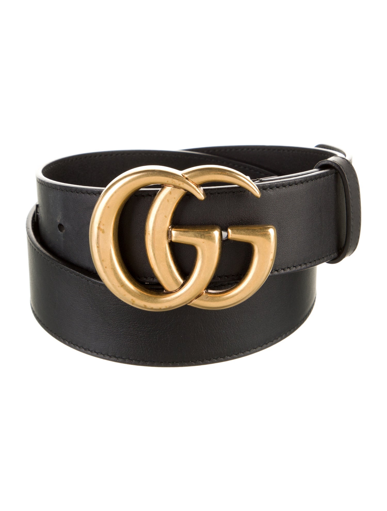 Gucci Double G Logo Leather Belt