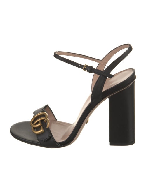 Gucci Double G Logo Leather Sandals
