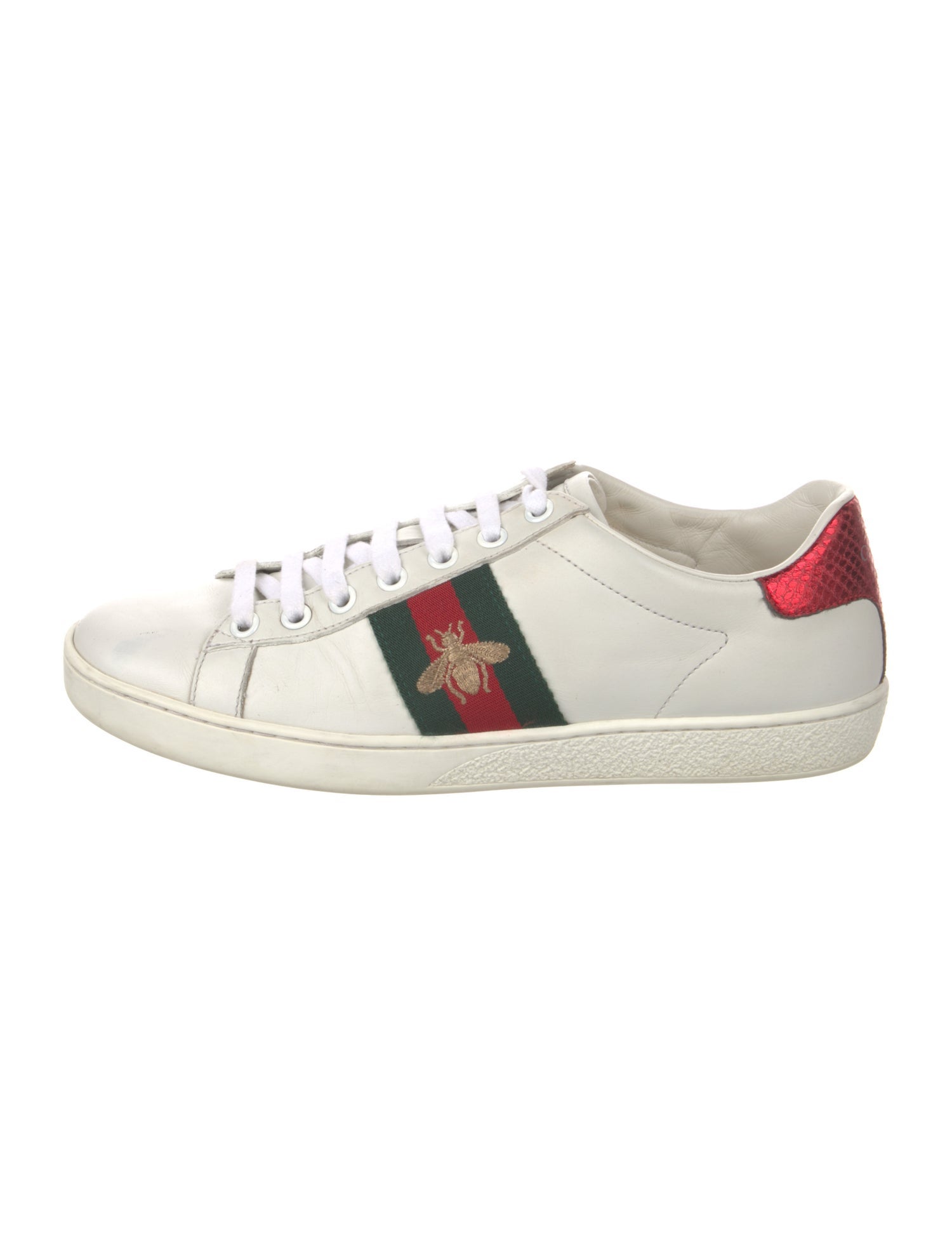 Gucci Web Accent Leather Sneakers