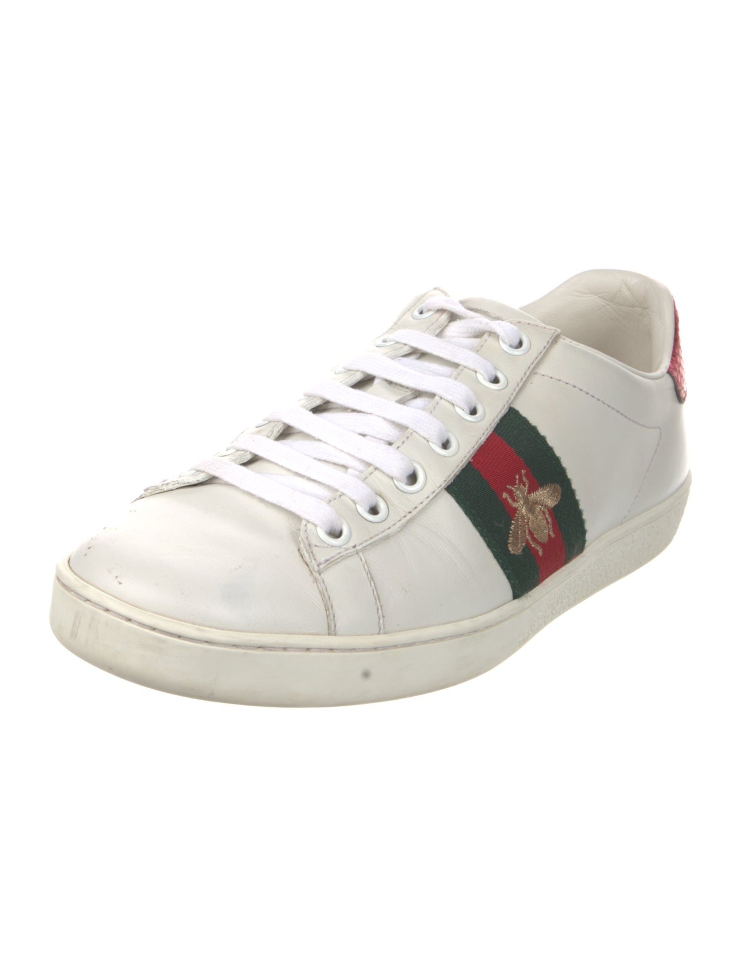 Gucci Web Accent Leather Sneakers
