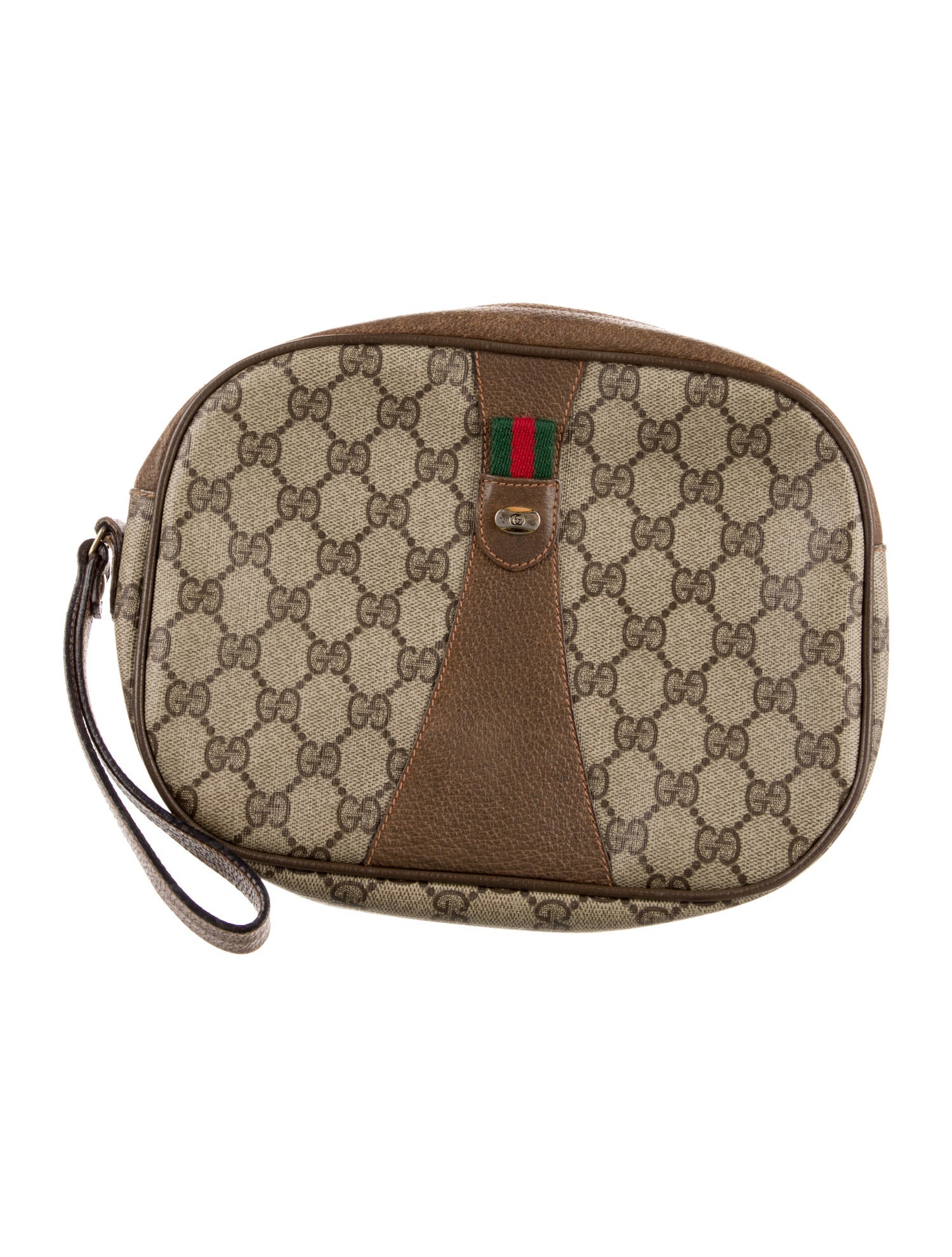 Gucci GG Canvas Cosmetic Bag with wrist strap