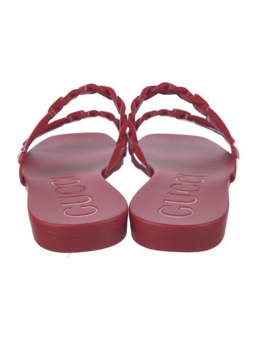 Gucci Rubber Chain-Link Accents Slides