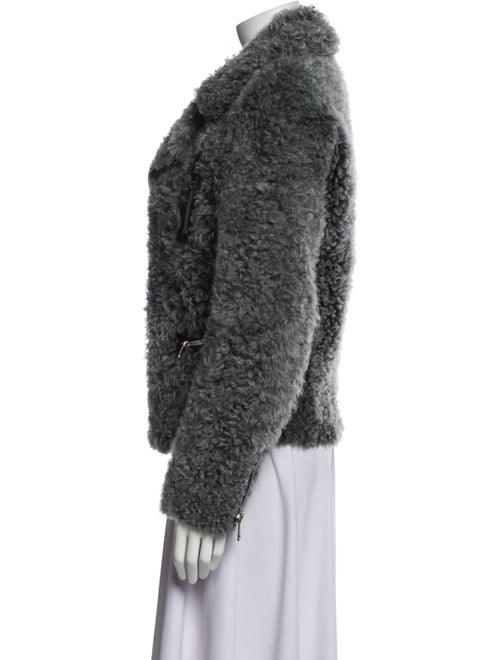 Gucci Shearling Tweed Pattern Fur Jacket