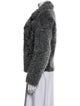 Gucci Shearling Tweed Pattern Fur Jacket