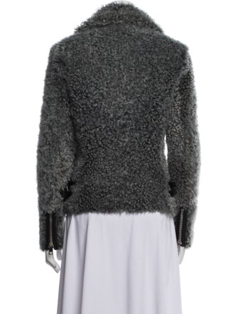 Gucci Shearling Tweed Pattern Fur Jacket