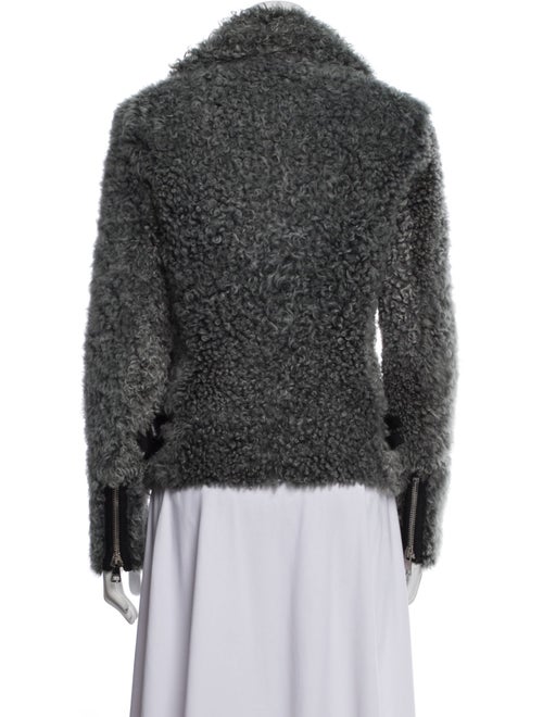 Gucci Shearling Tweed Pattern Fur Jacket