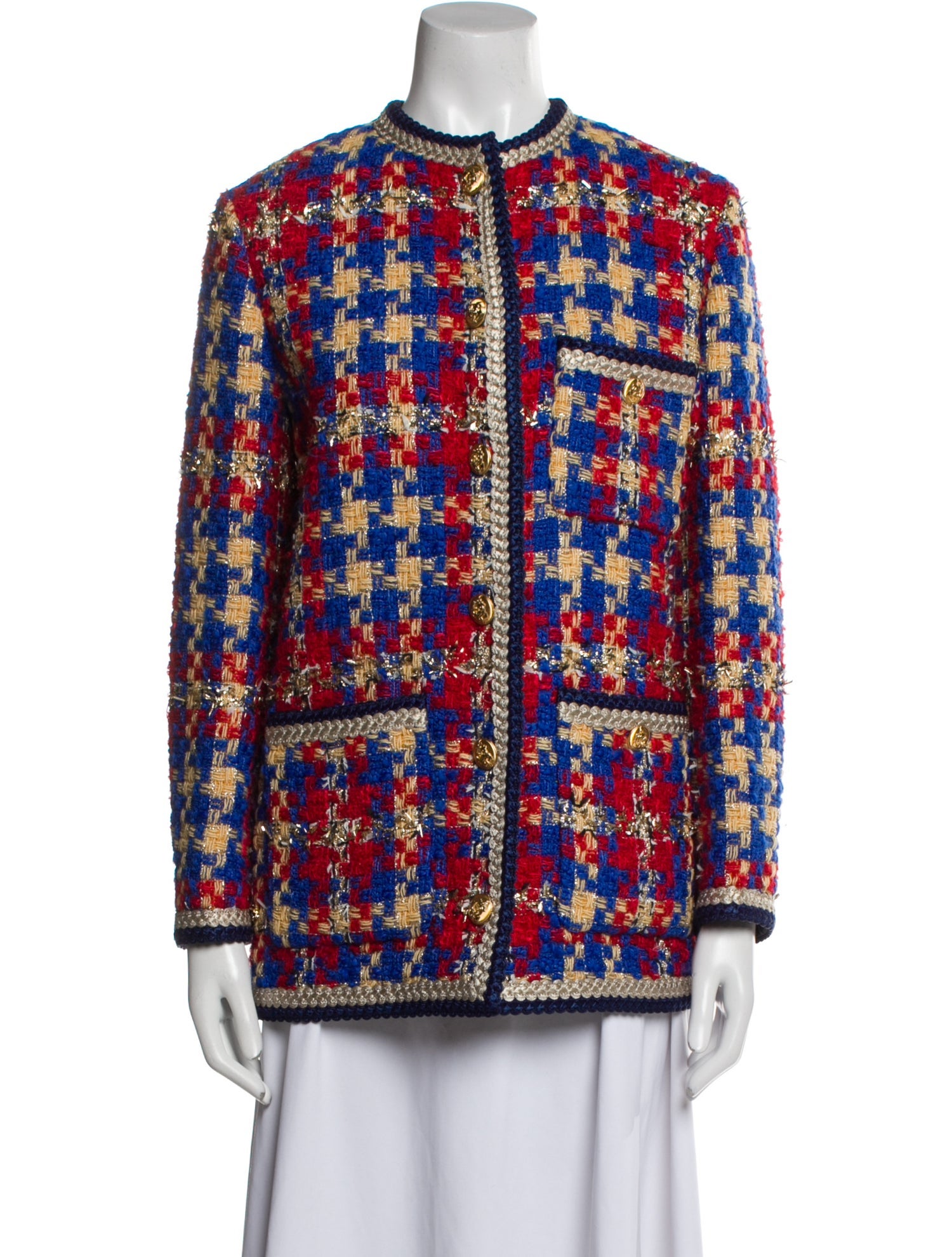 Gucci Wool Tweed Pattern Evening Jacket