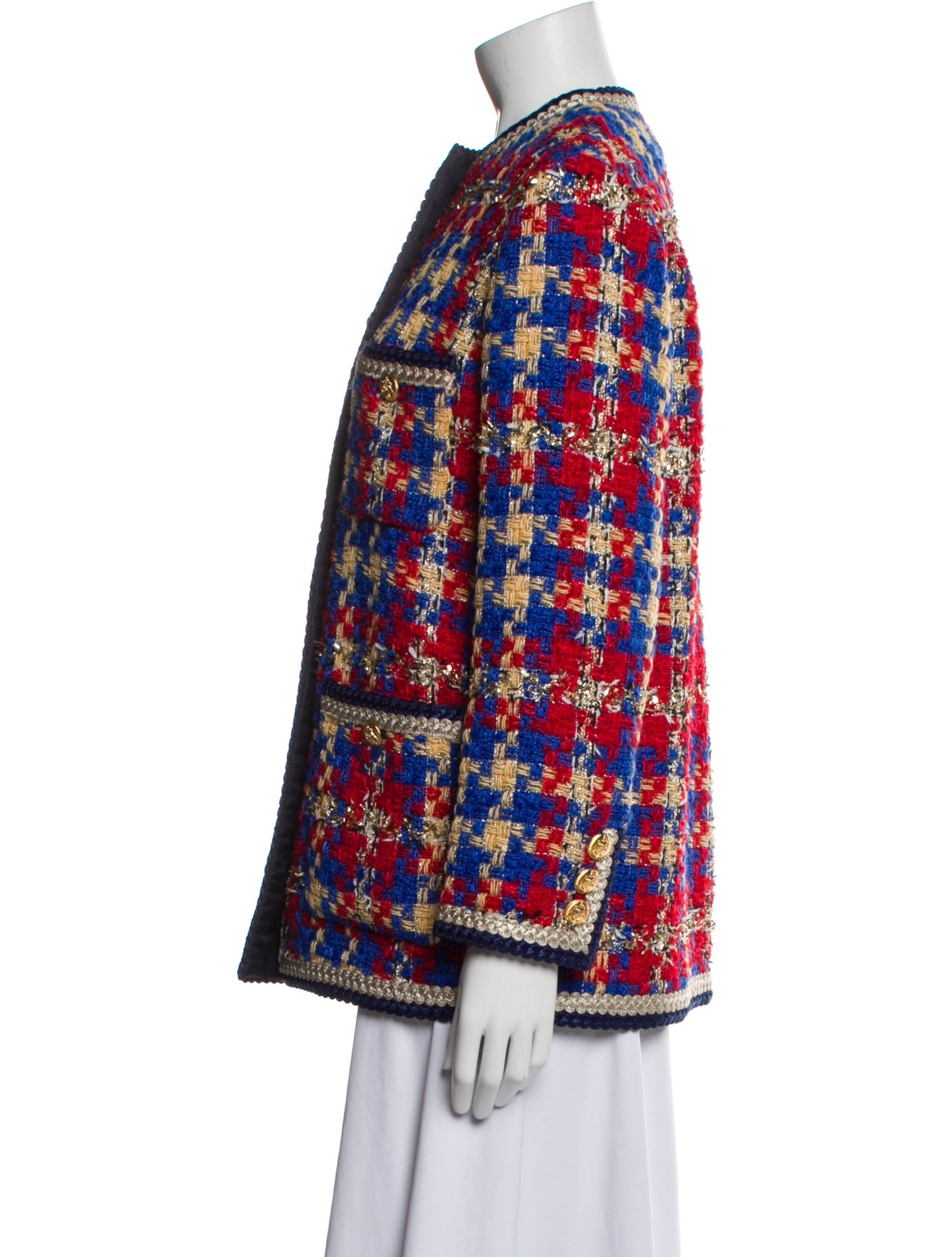 Gucci Wool Tweed Pattern Evening Jacket