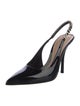 Gucci Patent Leather Chain-Link Accents Slingback Pumps