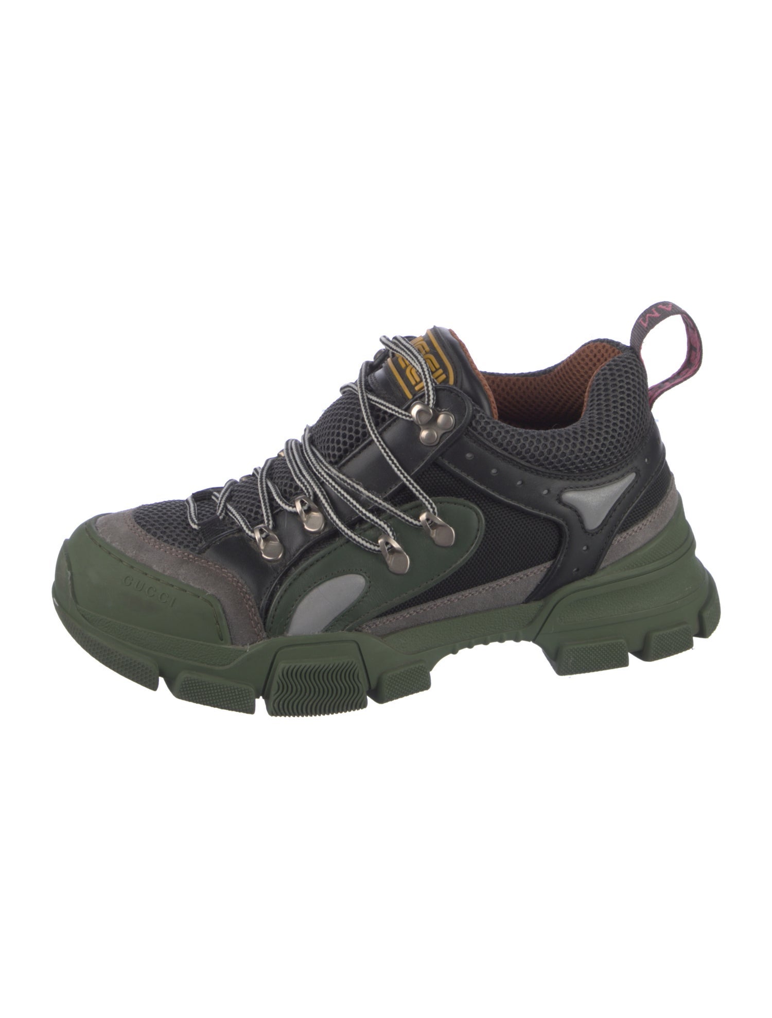 Gucci Leather Colorblock Pattern Chunky Sneakers