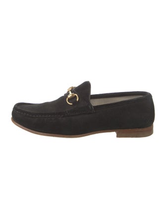 Gucci Horsebit Accent Suede Loafers