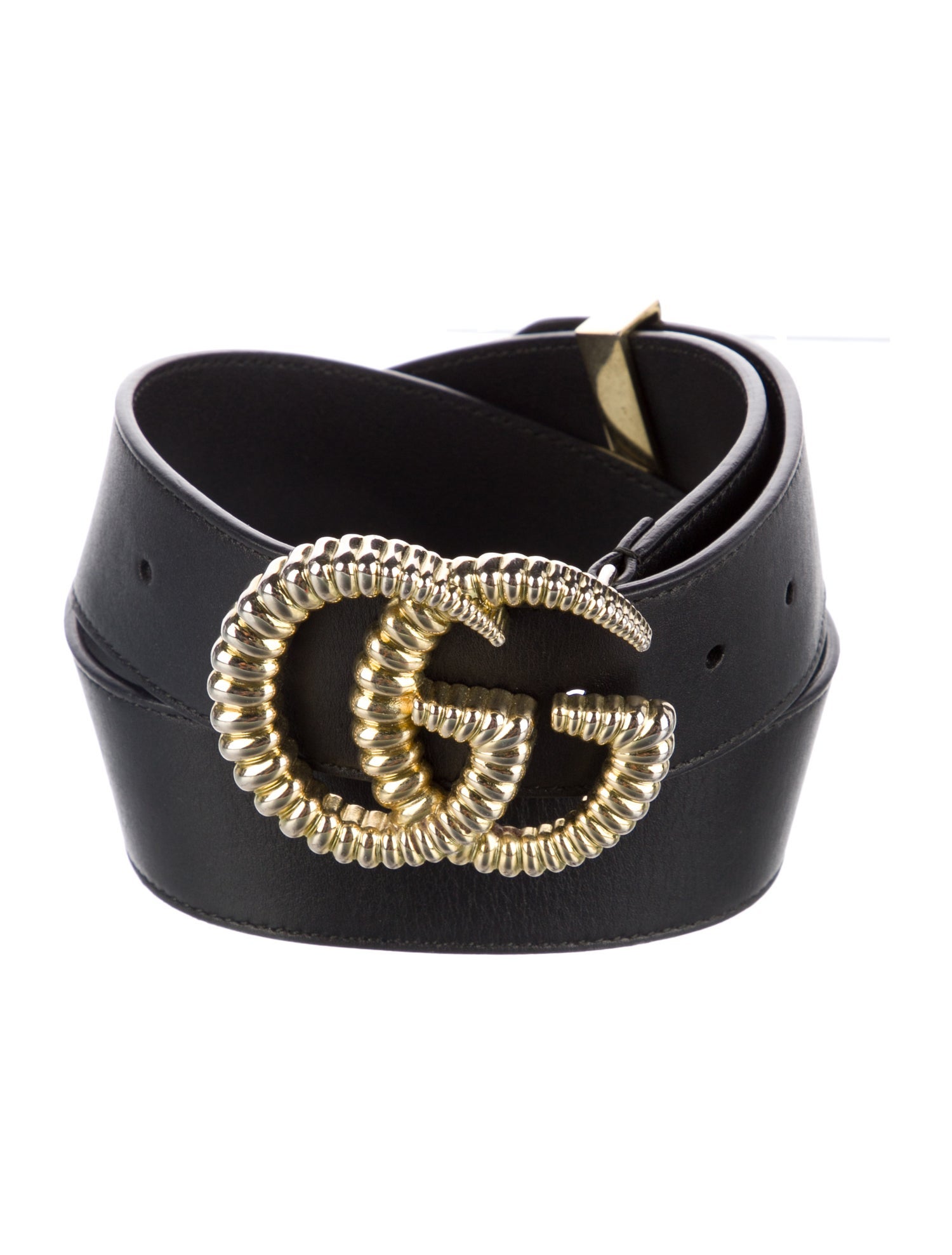 Gucci Double G Logo Leather Belt