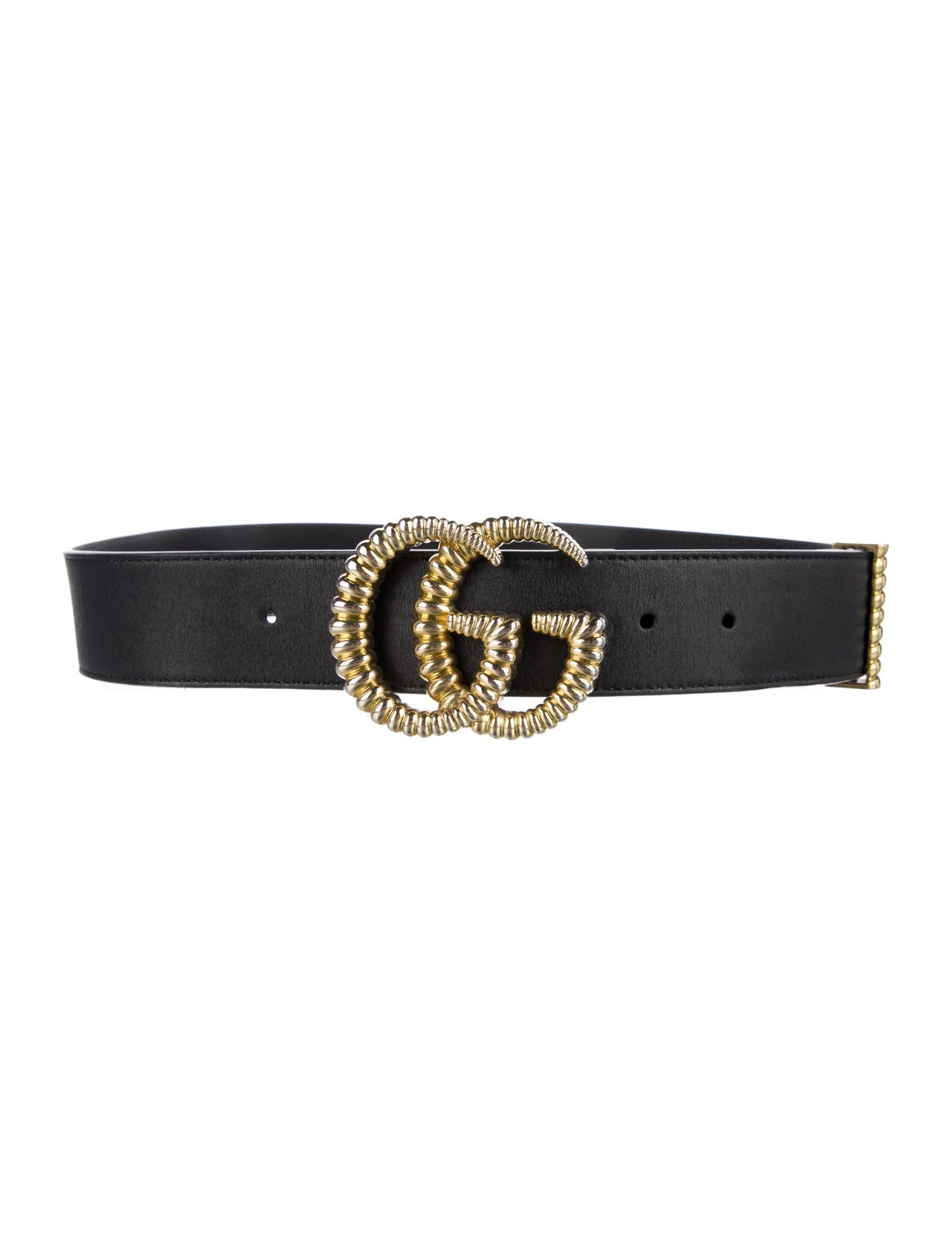 Gucci Double G Logo Leather Belt