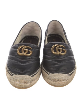 Gucci Double G Logo Leather Espadrilles