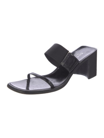 Gucci Leather Grosgrain Trim Slides