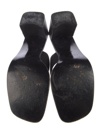 Gucci Leather Grosgrain Trim Slides