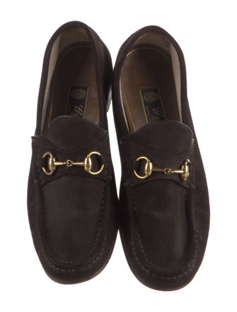 Gucci Horsebit Accent Suede Loafers