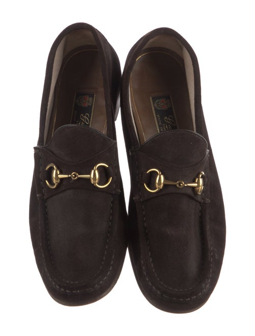 Gucci Horsebit Accent Suede Loafers