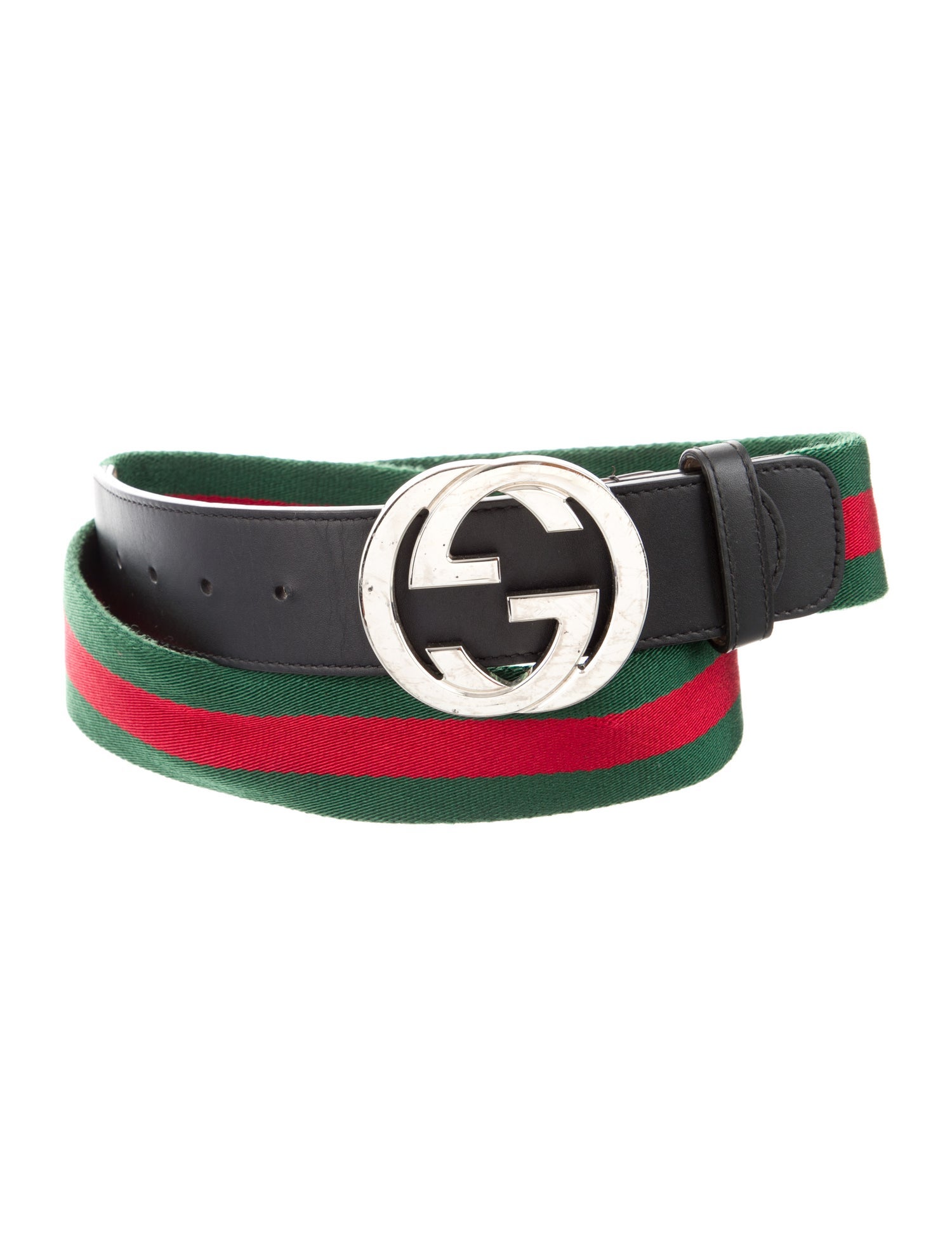 Gucci Web Accent Leather Belt Kit