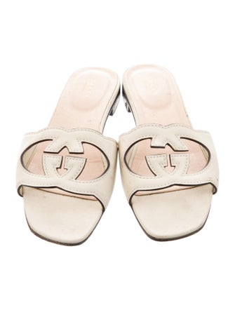 Gucci Interlocking G Logo Leather Slides