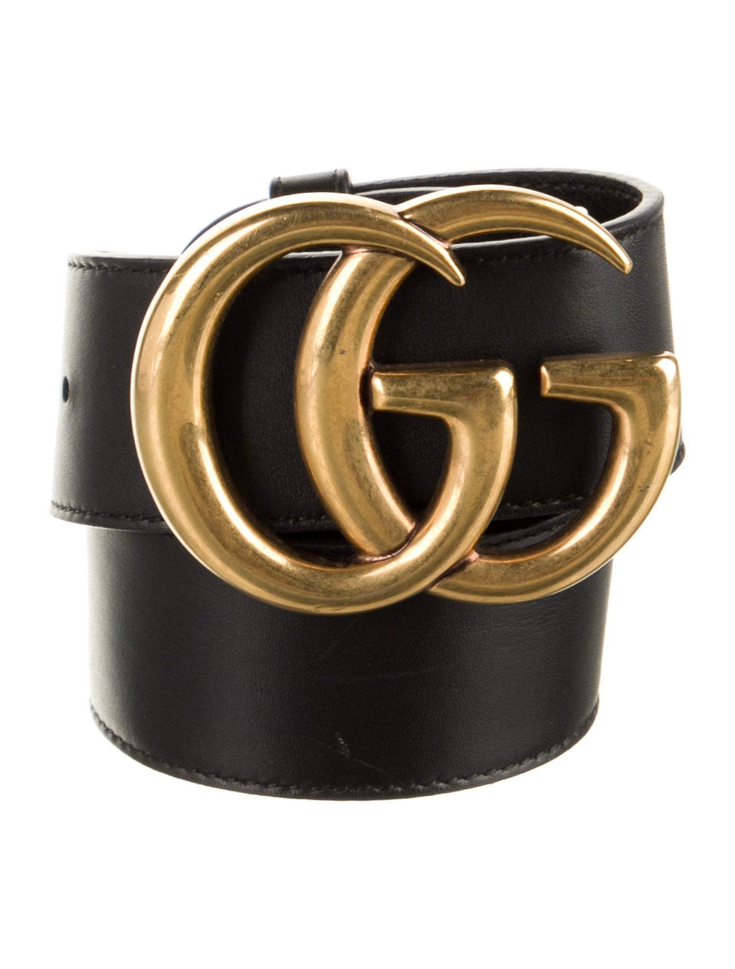 Gucci Double G Logo Leather Belt