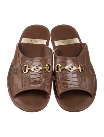 Gucci Interlocking G Horsebit Leather Slides